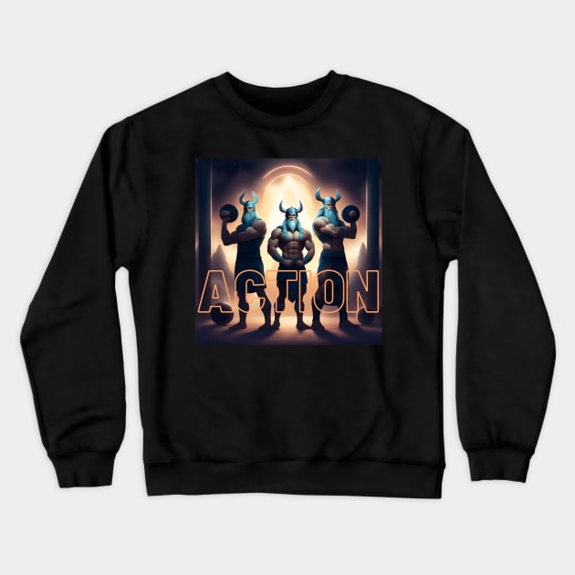 Action! Crewneck Sweatshirt by Poseidon´s Provisions